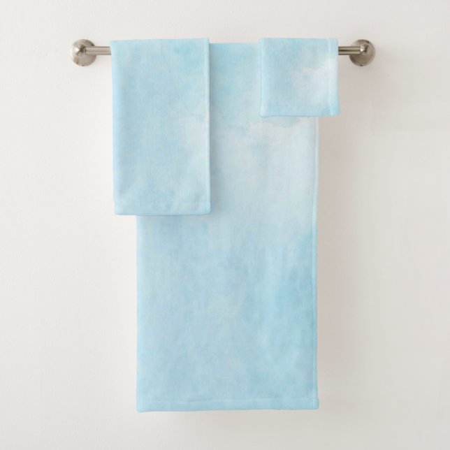 Ensemble de serviettes de bain américaine en coule (En situation)