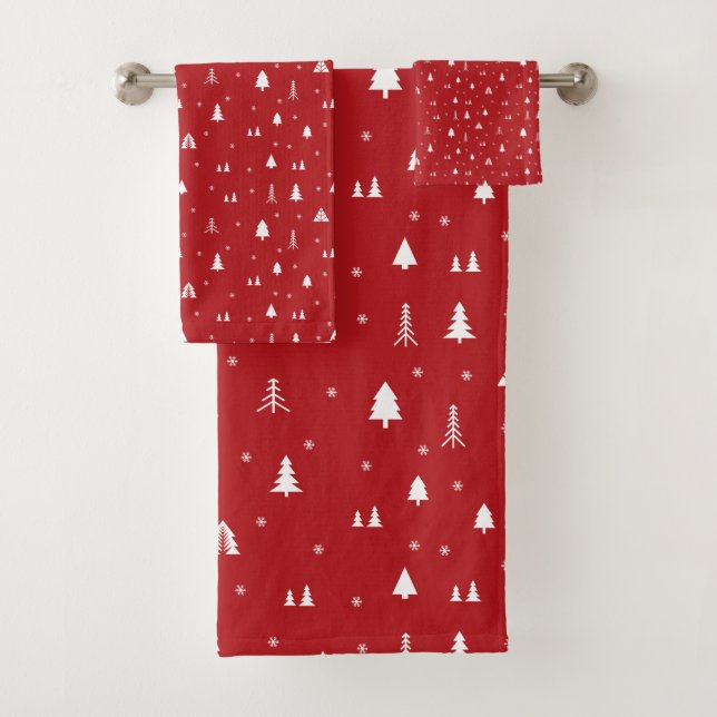Ensemble de serviettes de bain Arbres de Noël et f (En situation)