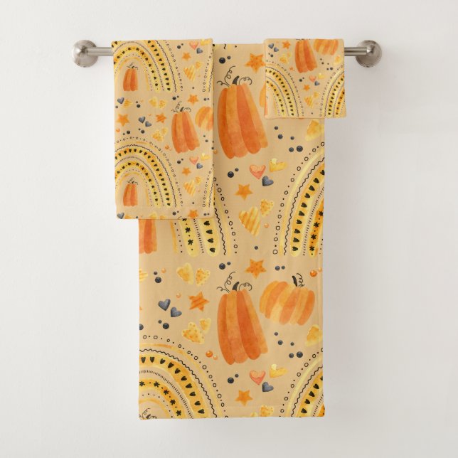 Ensemble de serviettes de bain arc-en-ciel Boho d' (En situation)