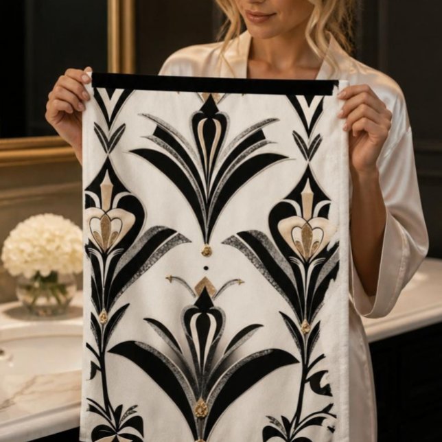 Ensemble de serviettes de bain Art Déco à fleurs B (Créateur téléchargé)