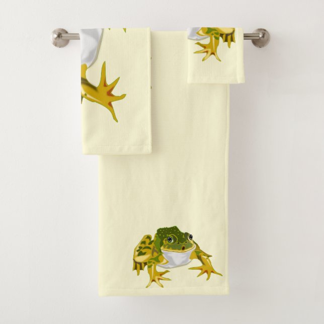 Ensemble de serviettes de bain avec grenouille (En situation)