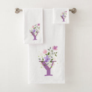 Ensemble de serviettes de bain avec lettre initial