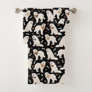 Ensemble de serviettes de bain avec pattes et os d