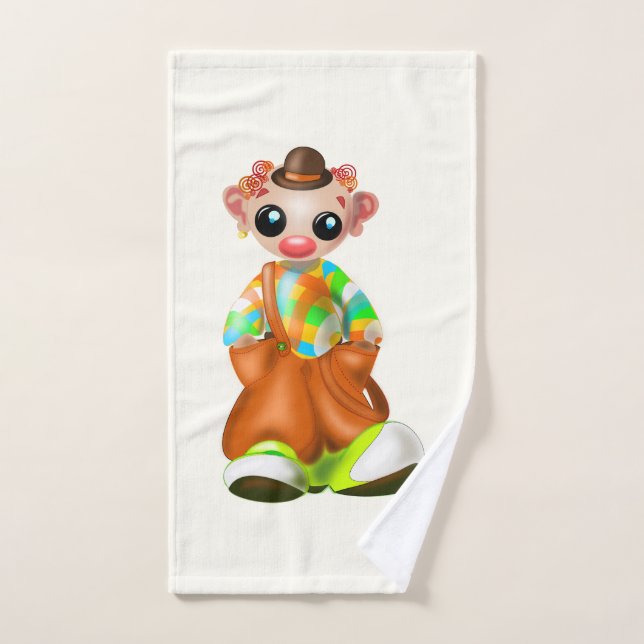 Ensemble de serviettes de bain avec petit clown (Serviette à main)