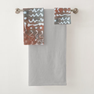 Ensemble de serviettes de bain Batik Dye Blue Grey