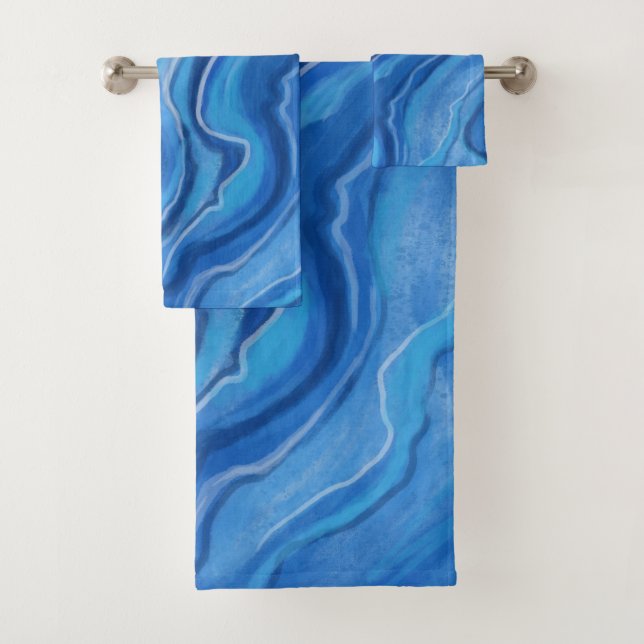 Ensemble de serviettes de bain Blue Marble Cadeau (En situation)