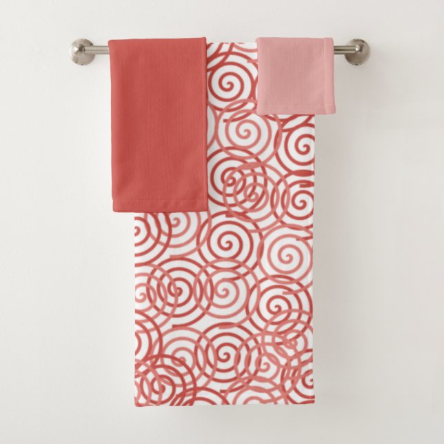 Ensemble de serviettes de bain Boho Spirales (En situation)