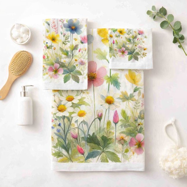 Ensemble de serviettes de bain botaniques Floral W (Créateur téléchargé)