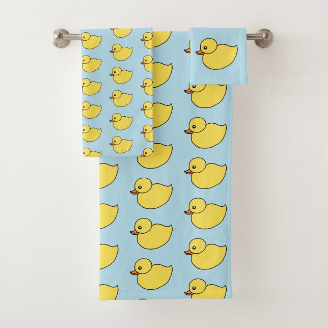 Ensemble de serviettes de bain Canard Jaune  (En situation)