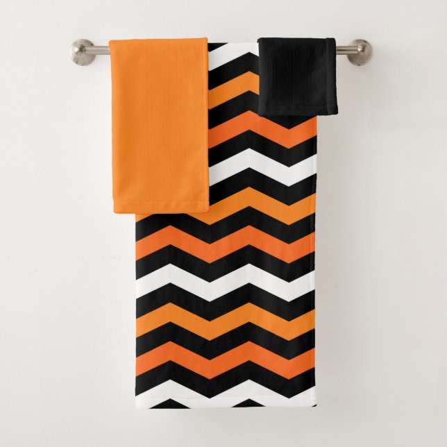 Ensemble de serviettes de bain Chevron Halloween (En situation)