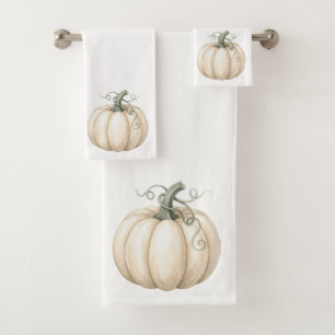 Ensemble de serviettes de bain citrouille aquarell