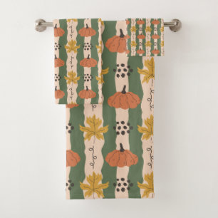 Ensemble de serviettes de bain Citrouille et Motif