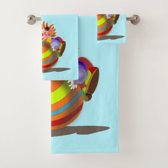 Ensemble de serviettes de bain Clown Joyeux pour E (En situation)