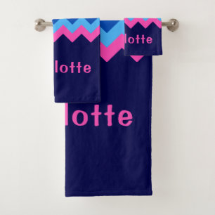Ensemble de serviettes de bain cool Blue Pink Chev