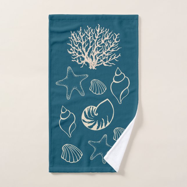Ensemble de serviettes de bain Coquillages nautiqu (Serviette à main)