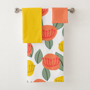 Ensemble de serviettes de bain Coral et Gold Flowe