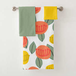 Ensemble de serviettes de bain Coral et Gold Flowe