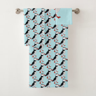 Ensemble De Serviettes De Bain Cute Puffin Design