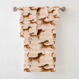Ensemble de serviettes de bain Dachshund