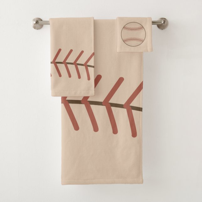 Ensemble de serviettes de bain de baseball vintage (En situation)