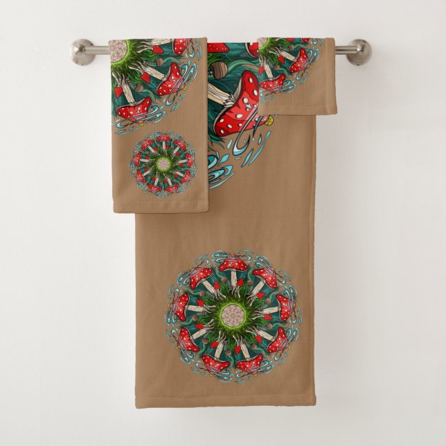 Ensemble de serviettes de bain de champignons Risi (En situation)