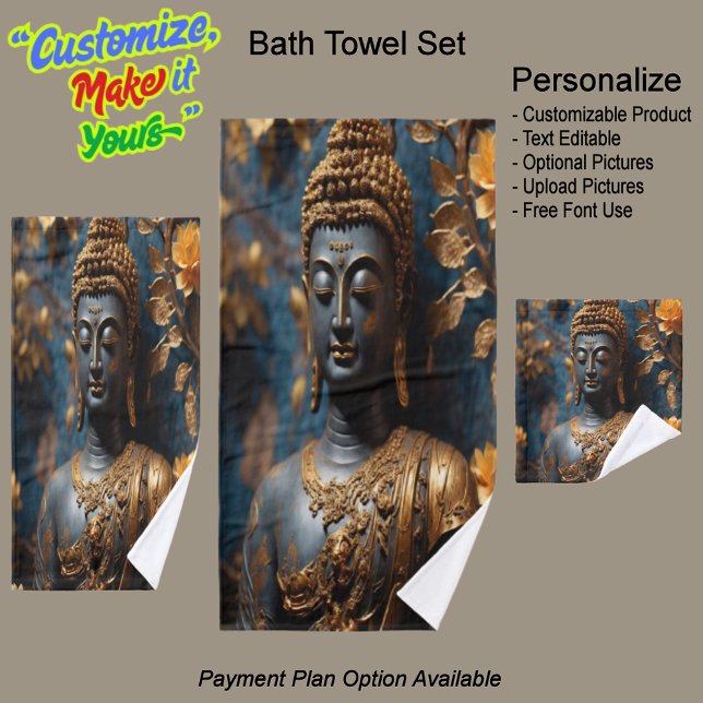Ensemble de serviettes de bain de luxe Bouddha (Buddha Luxurious Relaxing Bathroom Towel Set.)