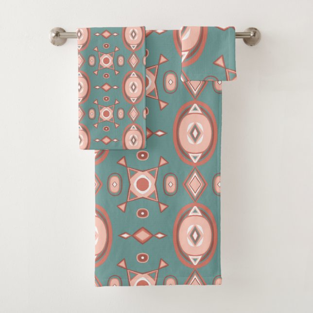 Ensemble de serviettes de bain de Motif en bois gé (En situation)