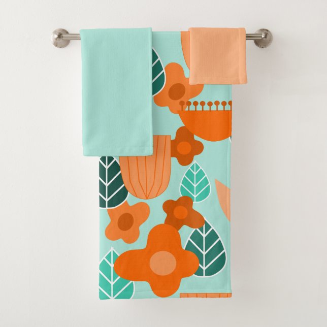 Ensemble de serviettes de bain de printemps scandi (En situation)