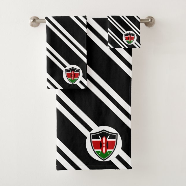 Ensemble de serviettes de bain du drapeau du Kenya (En situation)