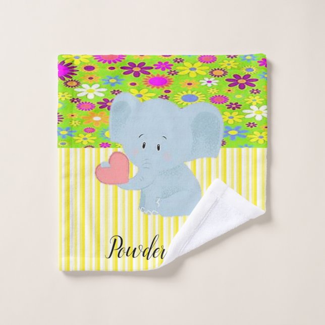 Ensemble de serviettes de bain Eléphant Jaune (Gant de toilette)