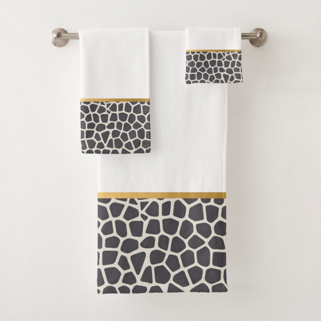 ENSEMBLE DE SERVIETTES DE BAIN EN CHARBON OR PEBBL (En situation)