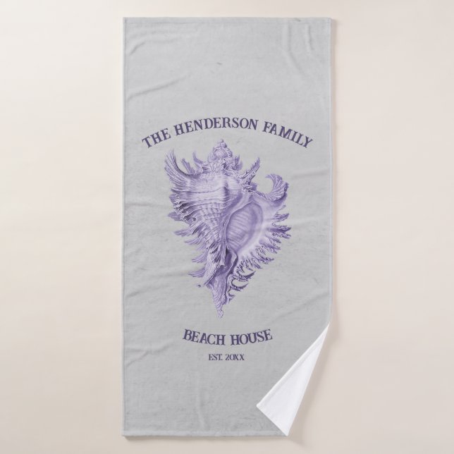 Ensemble de serviettes de bain en coquille violet  (Serviette de bain)