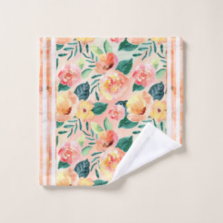 Ensemble de serviettes de bain en corail rayé