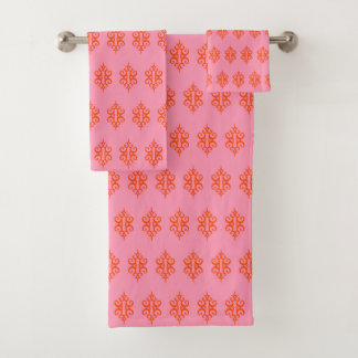 Ensemble de serviettes de bain en dentelle rose ré