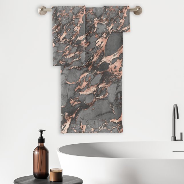 Ensemble de serviettes de bain en marbre gris feui (Créateur téléchargé)