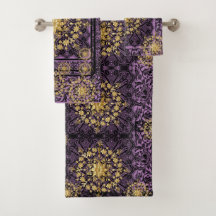 Ensemble de serviettes de bain en or violet
