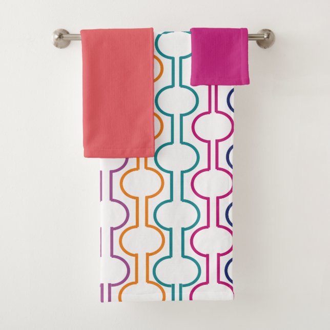 Ensemble de serviettes de bain en rond ouvert colo (En situation)