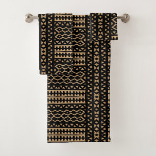 Ensemble de serviettes de bain en tissu mudcloth d