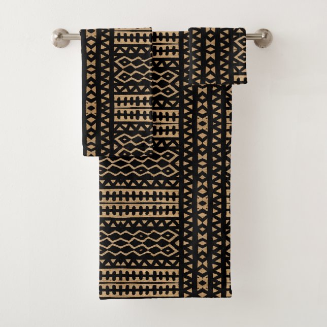 Ensemble de serviettes de bain en tissu mudcloth d (En situation)