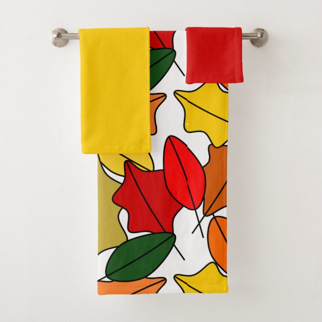 Ensemble de serviettes de bain feuille (En situation)