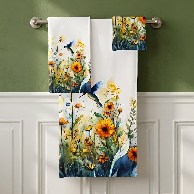 Ensemble de serviettes de bain Fleur sauvage et co (Créateur téléchargé)