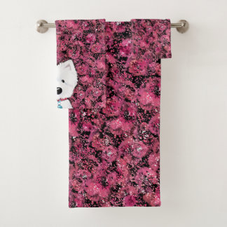 Ensemble de serviettes de bain fleurie Westie Impr