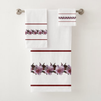Ensemble de serviettes de bain - Fleurs de prune e