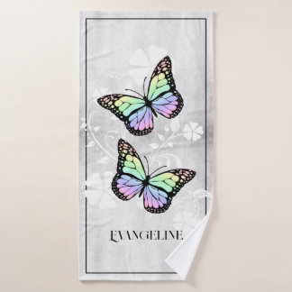 Ensemble de serviettes de bain florales à papillon
