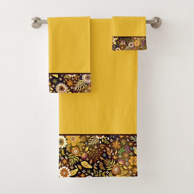 Ensemble de serviettes de bain florales automne do (En situation)