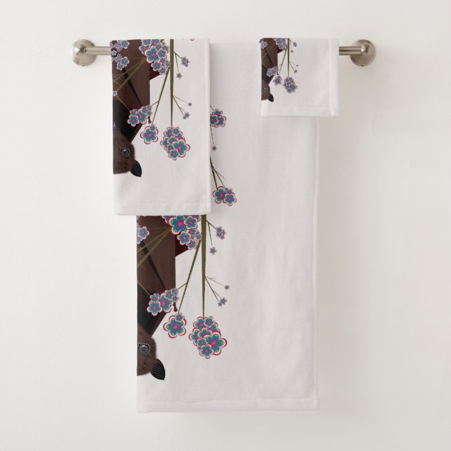 Ensemble de serviettes de bain Fox volant (En situation)