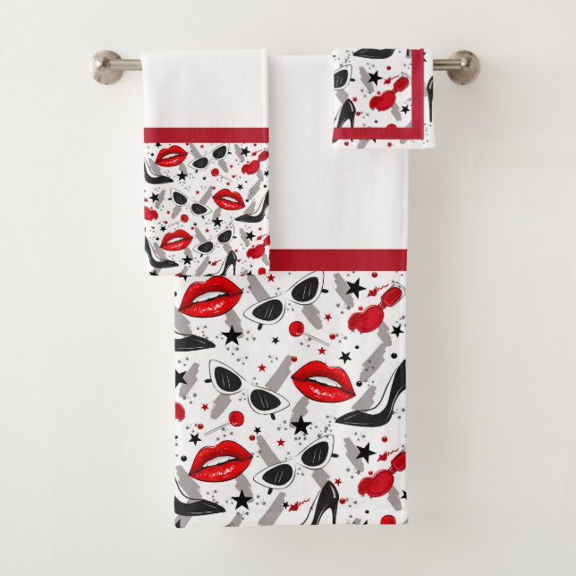 Ensemble de serviettes de bain Glam années 50 (En situation)