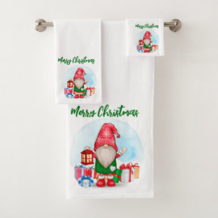 Ensemble de serviettes de bain Gnome Noël joyeux