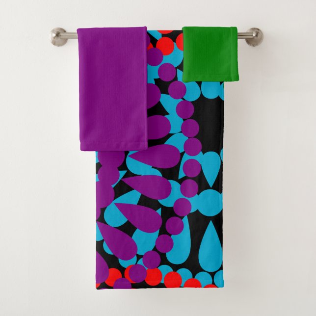 Ensemble De Serviettes De Bain Grands Cercles (En situation)