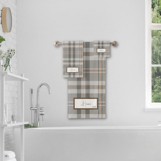 Ensemble de serviettes de bain gris nuage moderne (Créateur téléchargé)